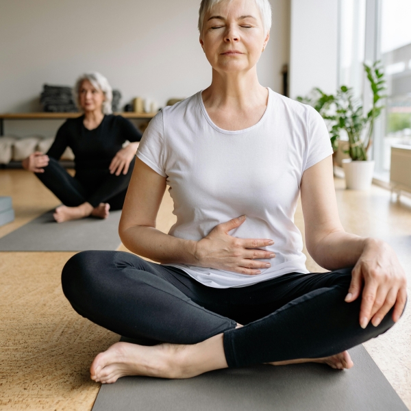 Woman practicing breathwork techniques